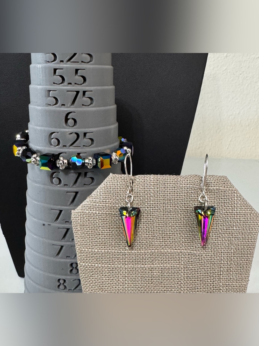Aurora borealis bracelet and earrings set